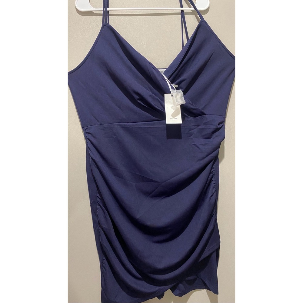 NWT Grace Karin Spaghetti Strap Bodycon Dress, Navy Blue, XXL - Picture 2 of 7